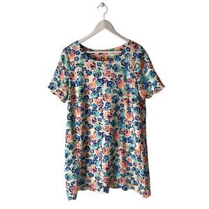 Anthropologie Scalloped Floral Mini Dress Size Large